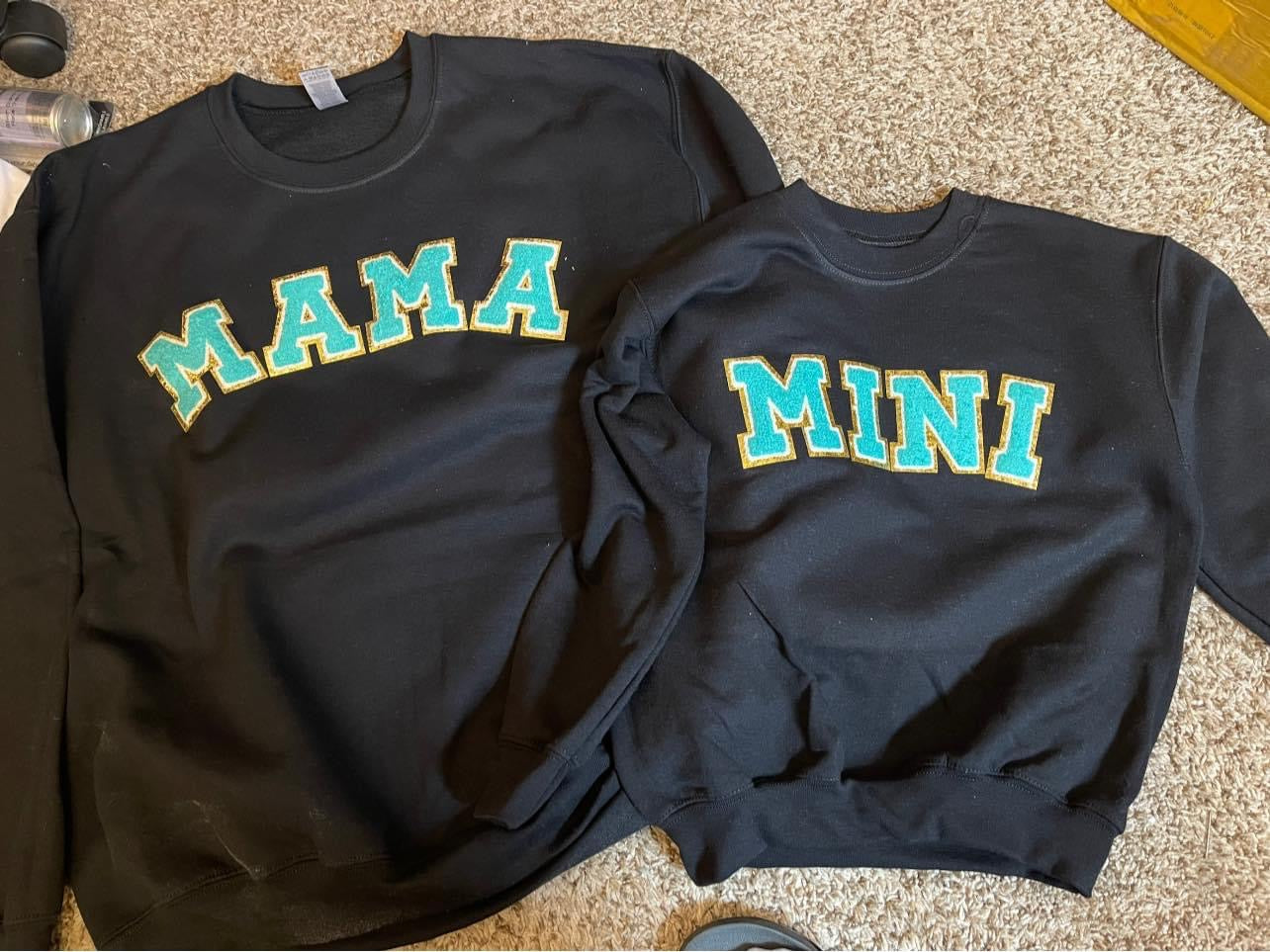 Varsity mama & mini sweatshirt